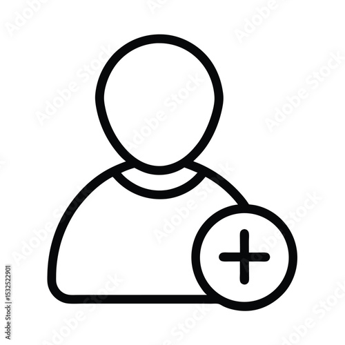 User Add Icon Outline Vector Illustration