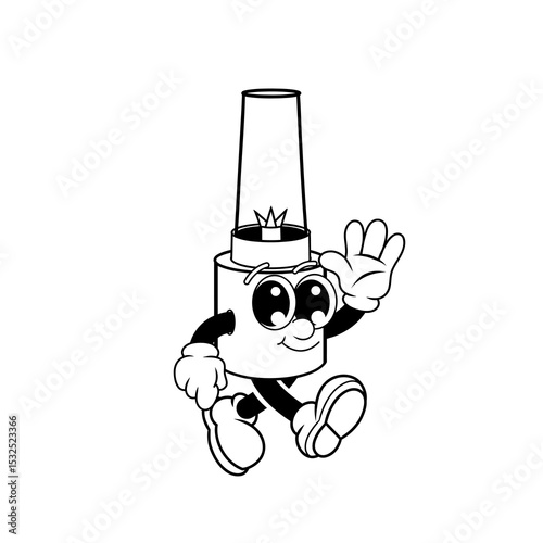 Retro character design from blender friendly outline