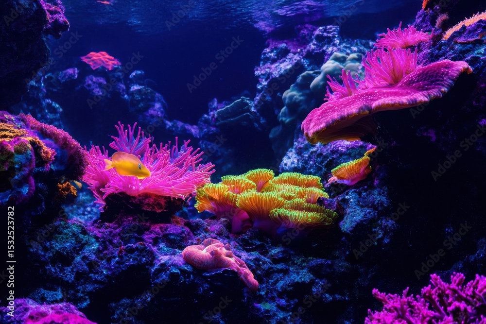 Naklejka premium Vibrant Underwater Coral Reef Ecosystem A Stunning Display of Marine Life