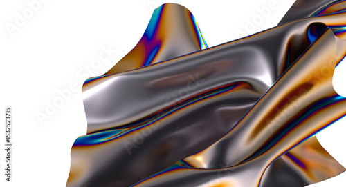 Iridescent fabric flowing i...