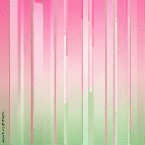 Fluted glass background with soft vertical stripes. Elegant decorative green glass