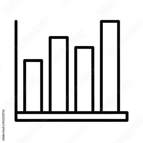 Bar Chart Icon Outline Vector Illustration