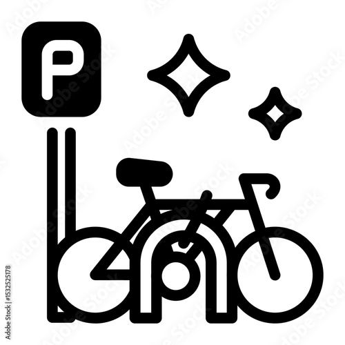 This Bike Parking icon is suitable for Bycycle, Sport, Healthy Lifestyle, etc
