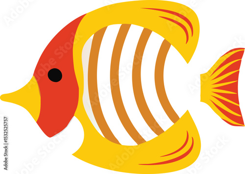 Emperor angelfish illustration vibrant marine life design