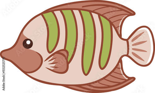 Emperor angelfish illustration vibrant tropical fish on white background