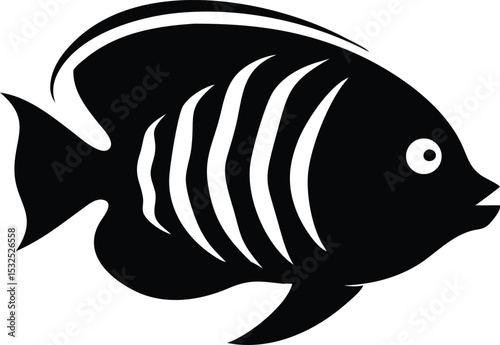 Vibrant flame angelfish illustration on white background