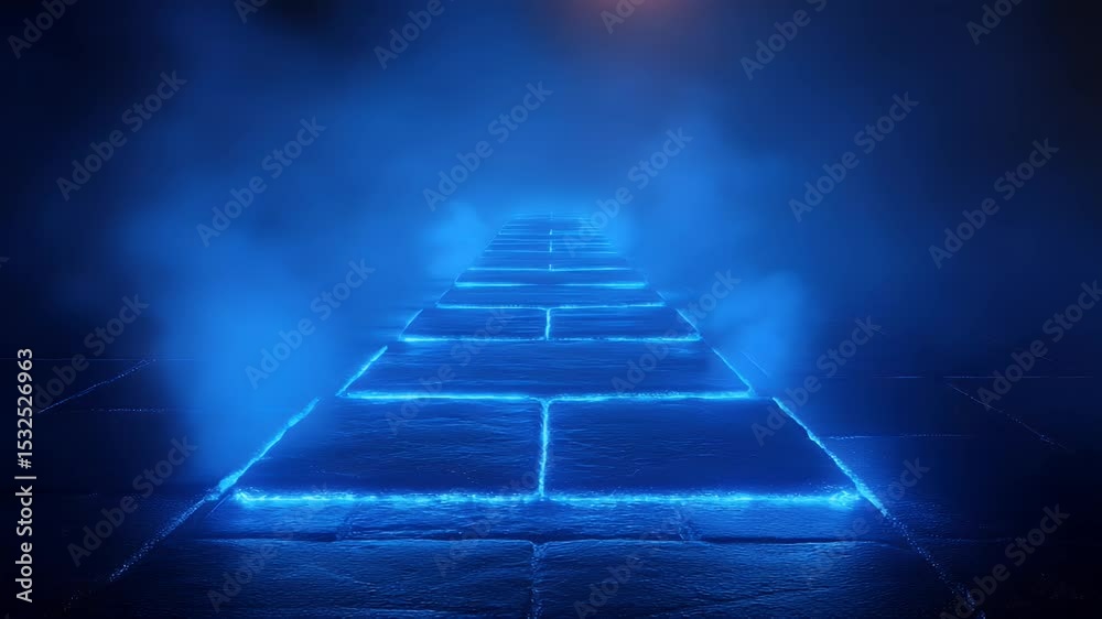 custom made wallpaper toronto digitalA glowing blue pathway emerges through a misty atmosphere, leading into an unknown destination