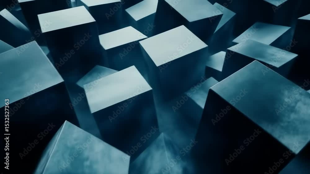 Abstract blue geometric shapes background with creative composition