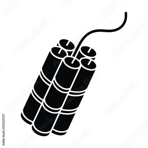 Bundle of dynamite sticks with fuse icon
