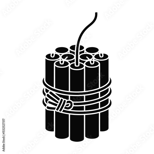 Black and white dynamite sticks icon illustration