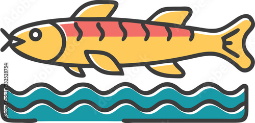 Detailed illustration of a hillstream loach fish photo