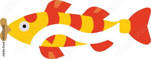 Foto Detailed kuhli loach fish illustration on white background