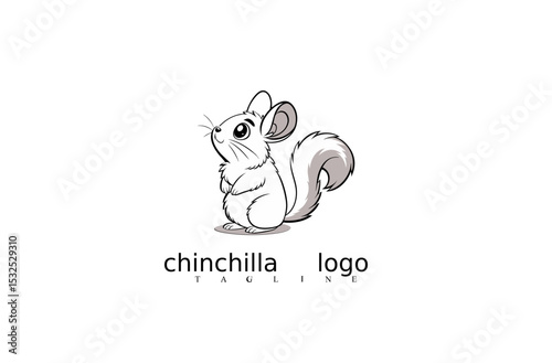 Cute Chinchilla Logo Design