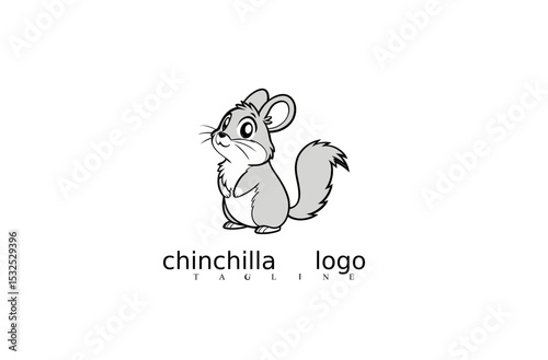 Cute Chinchilla Logo Design