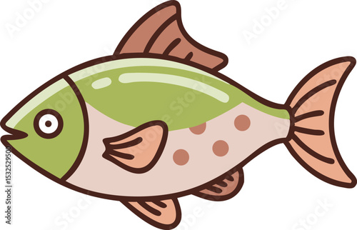 Vibrant lemon tetra fish illustration on white background