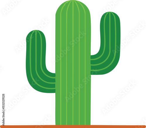 green cactus flat isolated