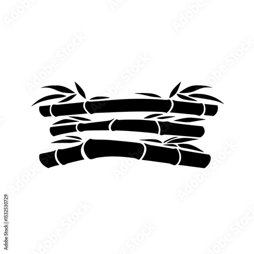 Bamboo and leaf icon vector symbolizing tropical nature