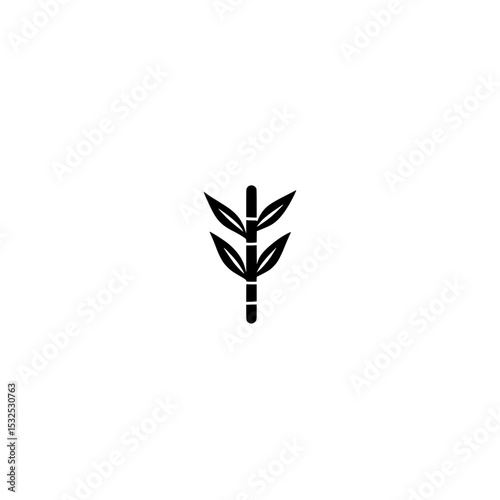 bamboo and leaves icon vector