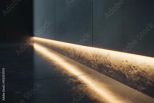 Thin LED strips applied neatly along a room’s edge