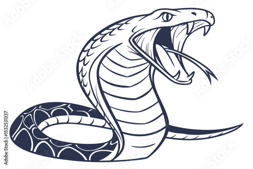 Detailed moray eel illustration on white background