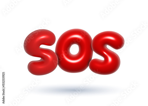 sos 3D on a white background