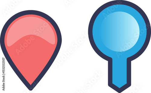 Red and blue map pins symbolize location and navigation in SignalKey context.