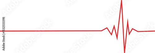 Glowing red neon heartbeat pulse rate line. Health and Medical concept. EKG Pulse Wave, cardiogram and rhythm