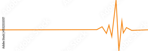 Glowing red neon heartbeat pulse rate line. Health and Medical concept. EKG Pulse Wave, cardiogram and rhythm