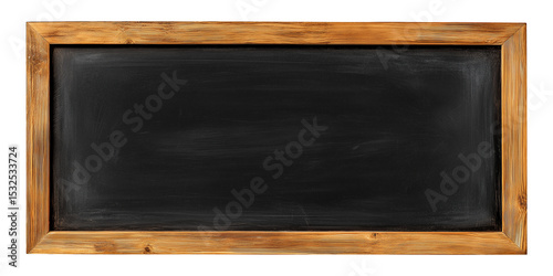 rustic wooden school blackboard isolated on white