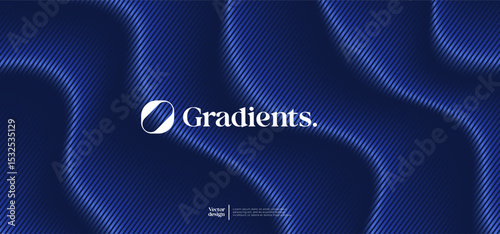 Wavy linear pattern with gradient colors. Vector presentation template. 