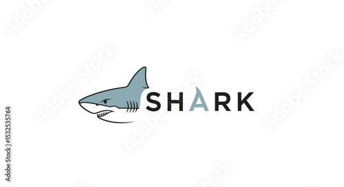 Aggressive Shark Logo Design with Wordplay