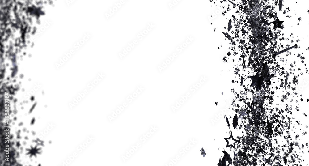 Obraz premium Abstract background with black stars and confetti. Perfect for celebrations, holidays, or party invitations.