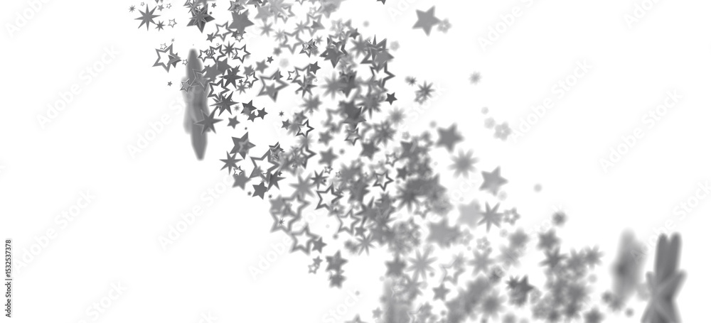 Obraz premium High-resolution image of silver stars bursting across a white background. Perfect for celebrations.