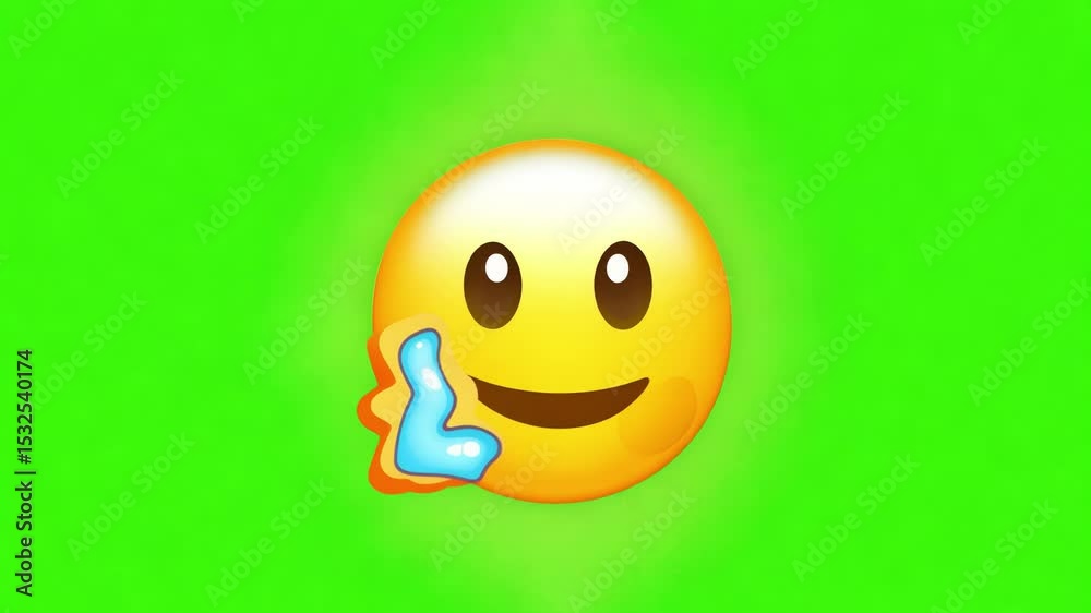 Animated loser emoticon with green screen background