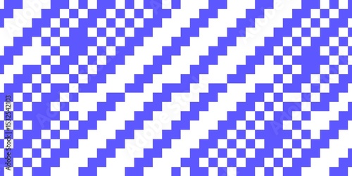 Digital Blue White Diagonal Pixel Pattern. Digital pattern small square pixels in two contrasting colors vibrant medium blue and crisp white