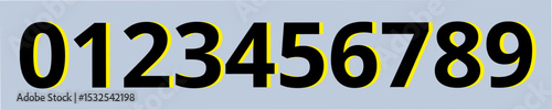 a set off number art design with isolated on color background. 3D style and nice luck. 