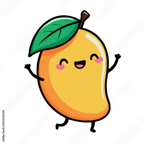 Happy National Mango Day Kawaii Mango Character Celebration