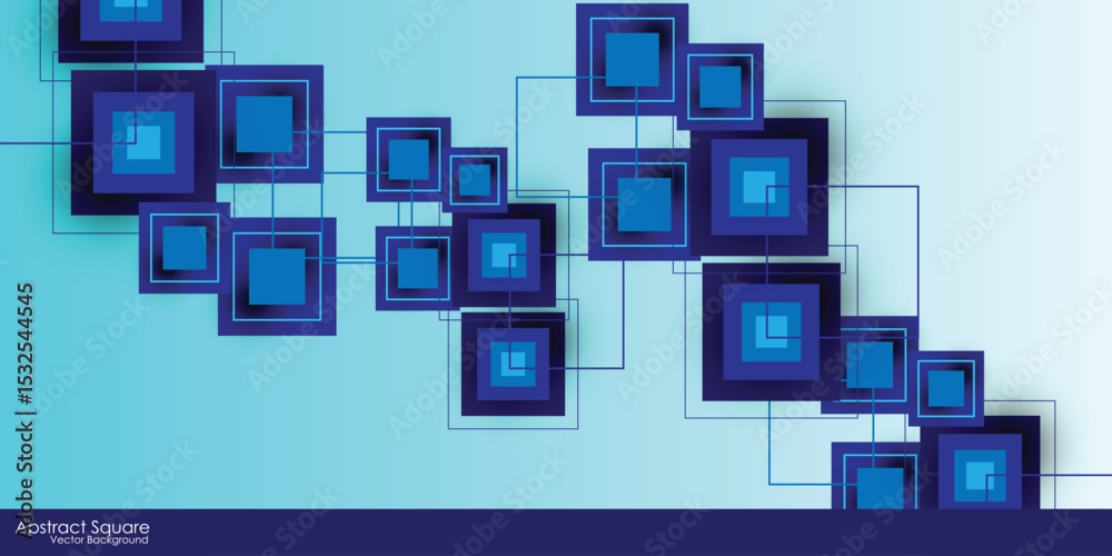 Abstract blue square background