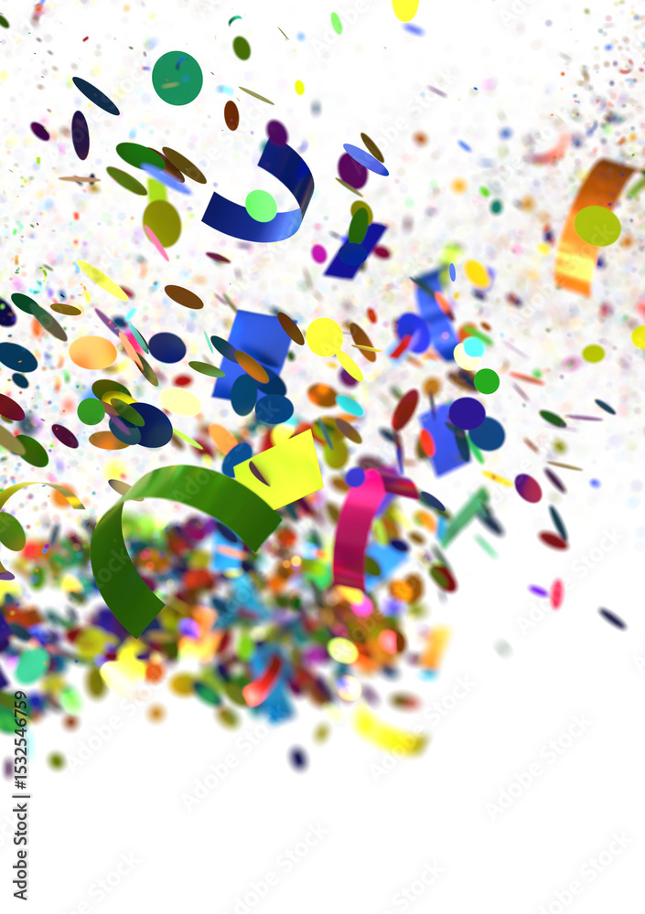 Fototapeta premium Vibrant confetti explosion, ideal for festive designs. Perfect for party invitations, banners, and more.