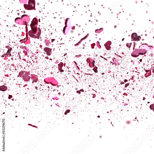 Romantic pink hearts confetti background. Perfect for Valentine's Day, love, and celebration designs.