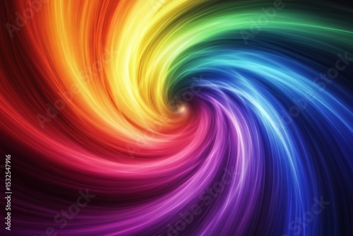 Vibrant swirling rainbow vortex with energetic motion and glowing light effect creating a mesmerizing and dynamic abstract background