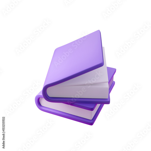 3d Stylish purple book vector illustration, perfect for educational content, digital libraries, and reading themes. Ideal for modern design projects, e-books, and learning resources.