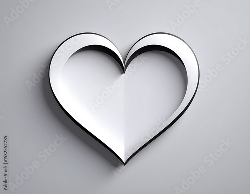 White heart shape on gray background