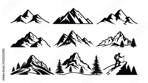 Mountain Peak Logo Concept Set
