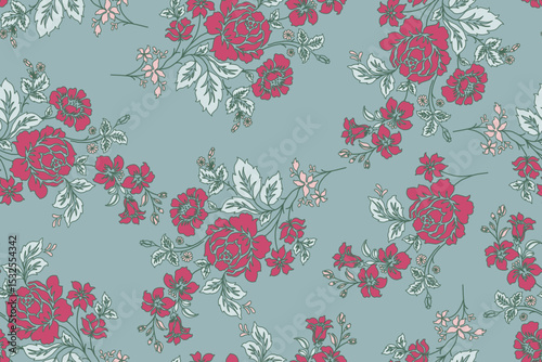 Vector illustration of a seamless floral pattern in spring for Wedding, anniversary, birthday and party. Design for banner, poster, card, invitation and scrapbook
