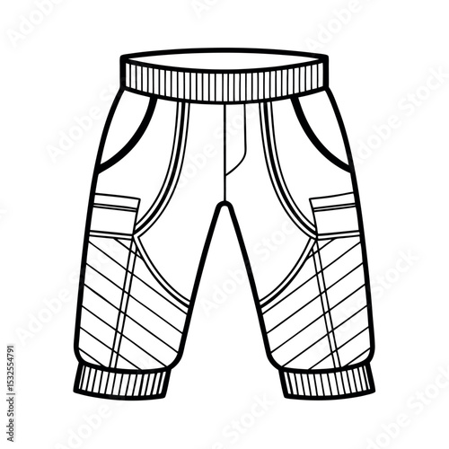 Minimalist Gym Pants Line Drawing
