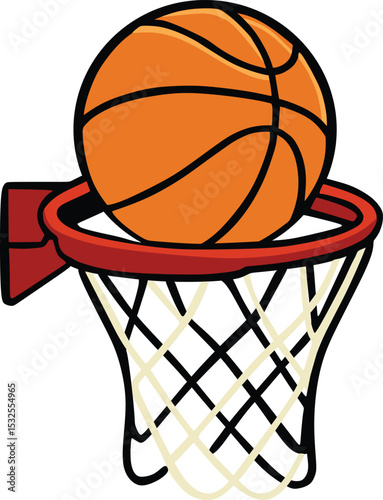 basketball hoop and ball