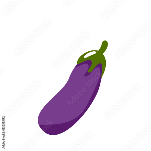 eggplant vegetables  isolated on white drawing vector. Healthy food icon 