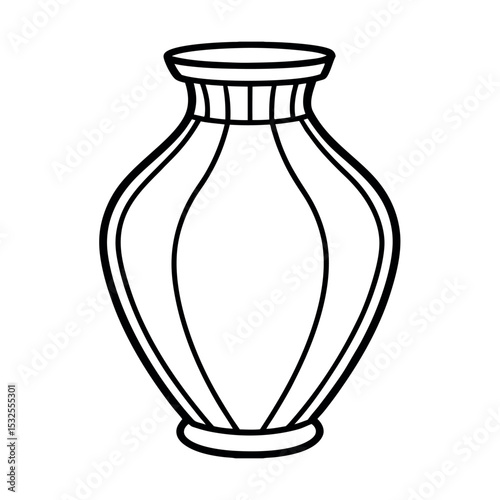Elegant Vase Line Art Vector