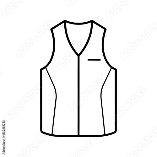 Vest Outline Line Art Vector Design